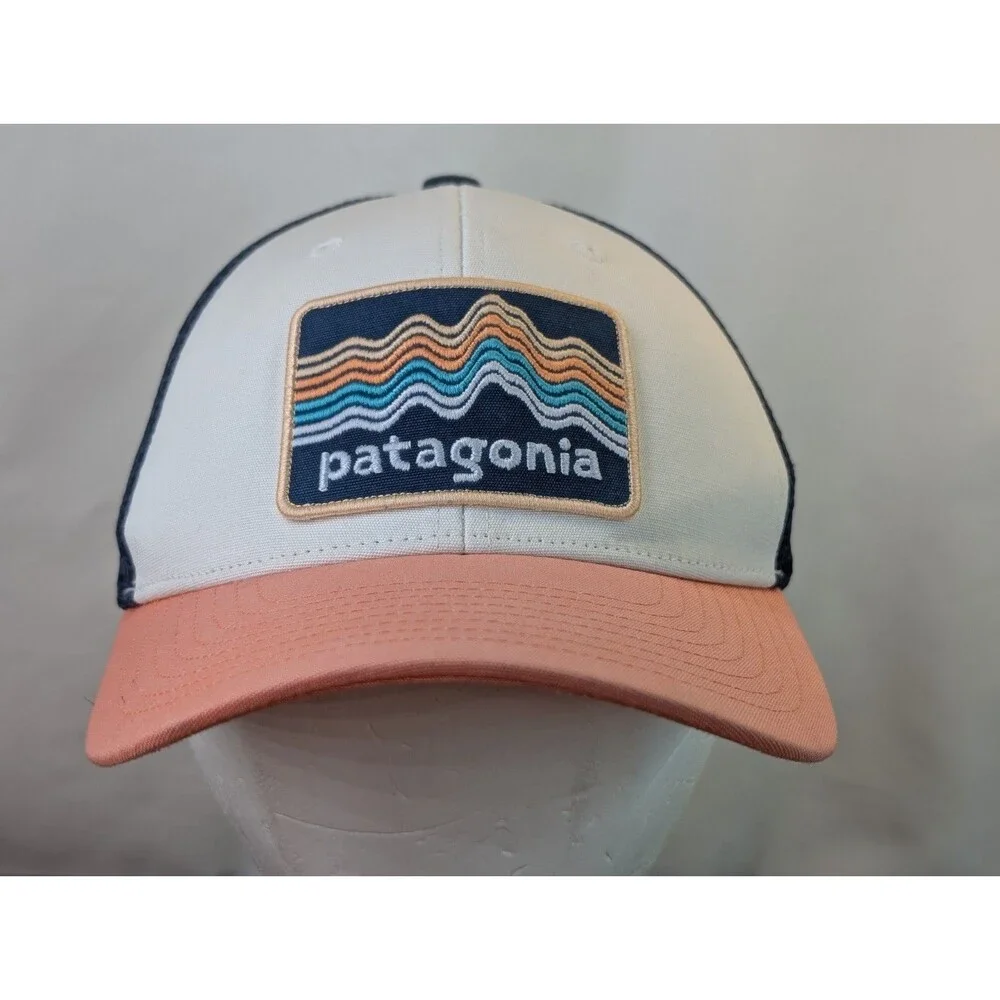 Patagonia P-6 Logo Trucker Hat Pink White Mesh Snapback Cap NetPlus 38282